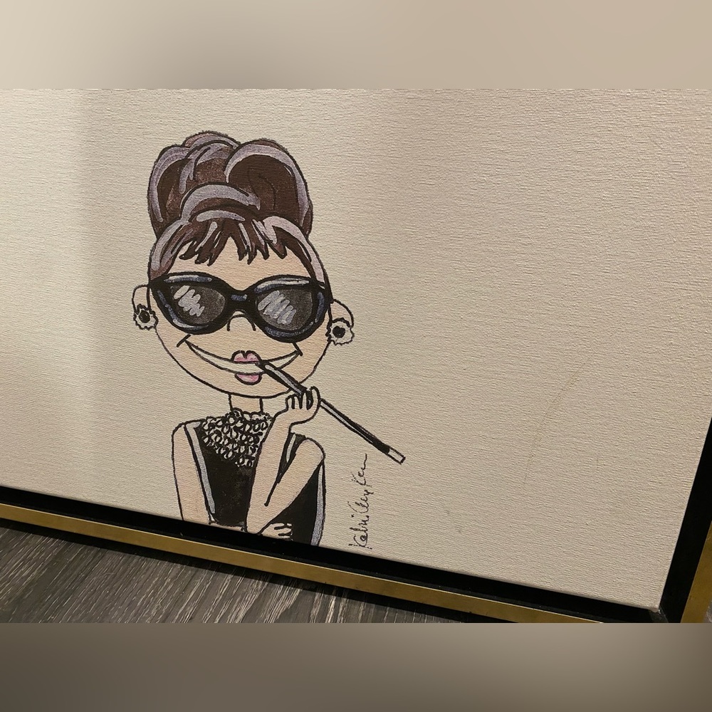 Audrey Hepburn Quote By KahriAnne Kerr Gold Frame Wrapped Canvas - Picture 3 of 5